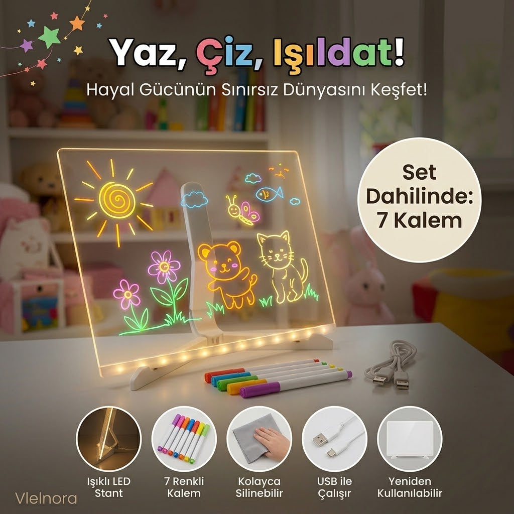 Vlelnora Akrilik led yazı tahtası